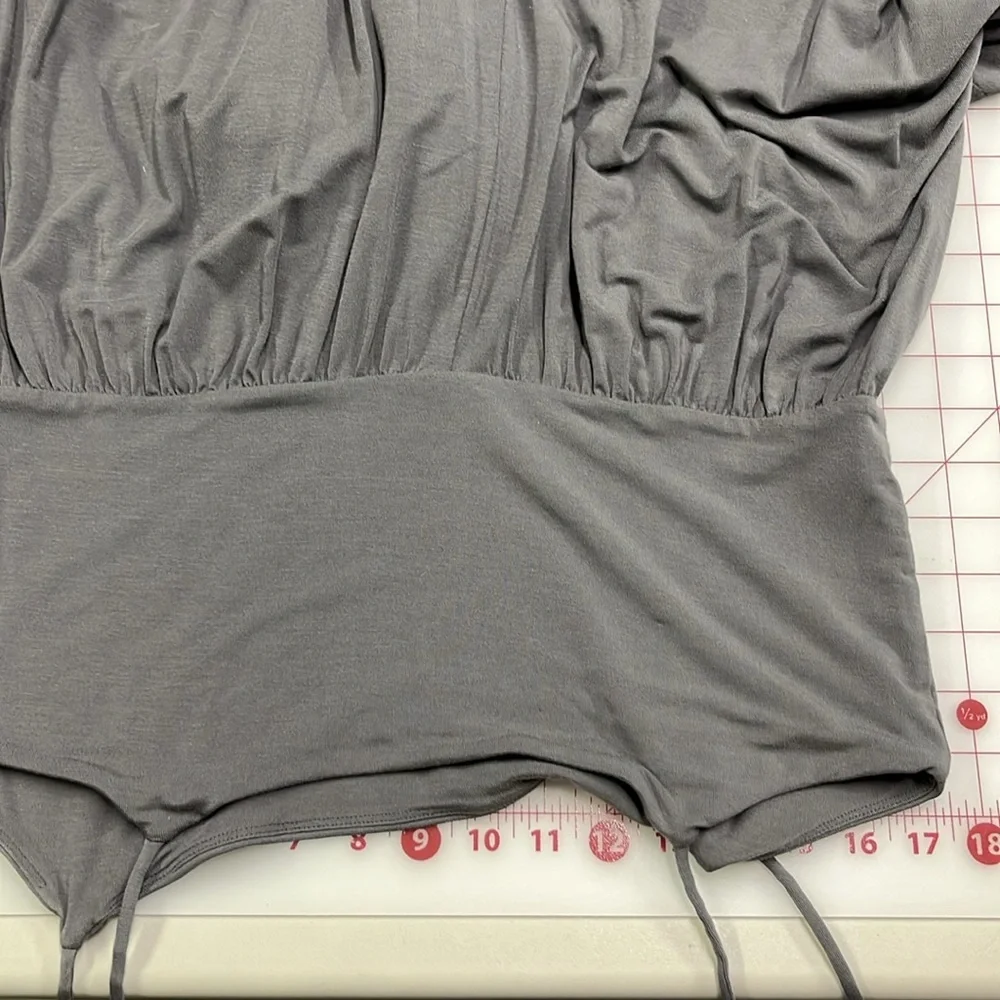 ARITZIA WILFRED Market Jumpsuit Grey Crop Wide-Leg Straight Neck Jersey Knit XL - Picture 15 of 16